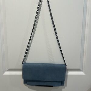 Blue Steve Madden Clutch with Chain